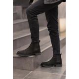 Shoetyle - Siyah Nubuk Erkek Chelsea Bot 365-0011