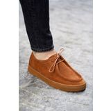 Shoetyle - Taba Süet Bağcıklı Erkek Günlük Ayakkabı 610-1004