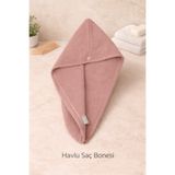 SHome %100 Pamuk Havlu Saç Bonesi | Düğmeli, Pratik Kurulama