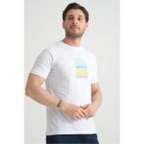 Shooter Sportswear Beyaz Erkek T-Shirt %100 Pamuk Minimalist Tasarım Regular Kalıp Baskılı