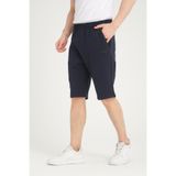 Shooter Sportswear Erkek Şort Lacivert Minimal Baskı Detaylı Gizli Fermuar Cep Regular Kalıp