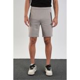 Shooter Sportswear Gri Erkek Regular Fit Fermuar Cepli Pamuklu Şort