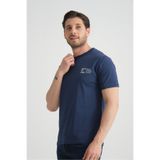 Shooter Sportswear İndigo Erkek T-Shirt Pamuk Premium Kalite Minimal Tasarım Regular Kalıp