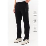 Shooter Sportswear Kışlık Erkek Eşofman Altı Siyah İçi Polarlı Beli Lastikli Bağcıklı Fermuarlı Cepli