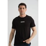 Shooter Sportswear Siyah Minimal Baskılı Pamuklu Kumaş Standart Kalıp Bebe Mavisi Erkek T-Shirt