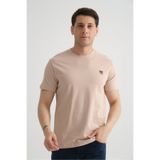 Shooter Sportswear Taş Esnek Pamuklu Standart Kalıp Minimal Logolu Erkek T-shirt