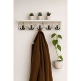 SHOOVVEL Beyaz Mermer Desen Portmanto Duvar Askılığı – MDF 70 cm (Pablo)
