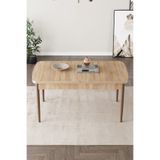 SHOOVVEL Lamina Meşe Desen MDF 80X132 Ahşap Ayaklı Açılır Üst Kalite Mutfak Masası,Yemek Masası,Salon Masası