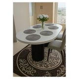 Shoovvel Mila 90X170 Oval Yemek Masası & Mutfak Masası & Salon Masası Masa Beyaz