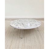 Shoovvel Mindy 90X90 Mdf Katlanabilir Demir Ayaklı Yer Sofrası - Hamur Açma Tahtası - Oyun Masası - Beyaz Mermer