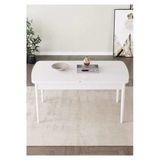 Shoovvel Venna Serisi Mdf 70X114 Ahşap Ayaklı Açılır Üst Kalite Mutfak Masası, Yemek Masası, Salon Masası Beyaz
