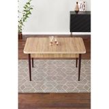 Shoovvel Vera 70X110 Mdf Meşe Masa Metal Ayaklı Sabit Üst Kalite Mutfak Masası, Salon Masası,Yemek Masası Meşe Kahverengi