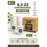 shop 6,5 Oz Karton Bardak 300 Adet | Sıcak & Soğuk İçecek Uyumlu | Tek Kullanımlık Dayanıklı Kağıt Bardak