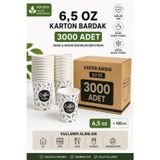 Shop 6,5 Oz Karton Bardak 3000 Adet | Sıcak & Soğuk İçecek Uyumlu | Tek Kullanımlık Dayanıklı Kağıt Bardak