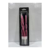 shop 6'lı KIVRIMLI PEMBE Doğum Günü Mumu 15CM Pasta Mumu Kıvrık Mum