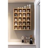 shop Ahşap Renk Kupa Rafı 21 Gözlü Bardaklık Kupa Rafı Mutfak Rafı Düzenleyici Organizer
