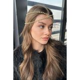 shop Altın Renk Taş Detaylı Alınlık/Kına Aksesuarı Şık Balo Aksesuarı