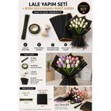 shop Çiçekmalzemecisi Lale Yapım Seti + Siyah Gold Kenarlı Buket Kağıdı Hobi ve Çiçek Tasarım Kiti