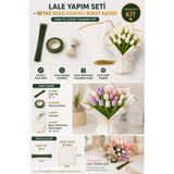 shop Çiçekmalzemecisi Lale Yapım Seti ve Beyaz Gold Kenarlı Buket Kağıdı Hobi Çiçek Tasarım Kiti