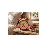 shop Çilek Figürlü Dekoratif Masa Saati - Kırmızı Nostaljik Işıklı Alarmlı Saat