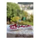 shop El Yapımı Kiraz Desenli Noktalı Seramik Kaşıklık Kaşık Altlığı