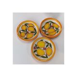 shop El Yapımı Limon Desenli 3'lü 12 cm Çerezlik Sunumluk Seramik Kahvaltı Tabağı Sarı 12 x 12