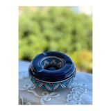 shop El yapımı seramik kapaklı küllük çap 10 cm yükseklik 6 cm Lacivert