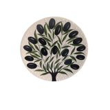 shop El Yapımı Zeytin Ağacı 18 cm Seramik Tabak Beyaz