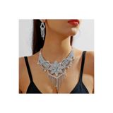 shop KADIN GÜMÜŞ RENK TAŞLI ABİYE KOLYE KÜPE SETİ KINA NİŞAN DÜĞÜN GELİN DAVET TAKISI