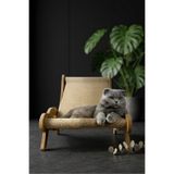 shop Kedi Köpek Dinlenme Koltuğu Jüt Kumaş Ahşap Evcil Hayvan Yatağı