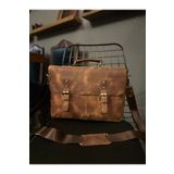 shop Kişiye Özel El Yapımı Gerçek Deri 14'' Unisex Laptop Çantası Retro Stil, Ayarlanabilir Askılı