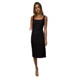 Shop Krutzo Kalın Askılı Fuşya Midi Abiye Elbise siyah 38