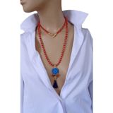 shop Lal Uzun Doğal Taş Süryani Nazar Taşı Kolye Farklı Renk Seçenekleri
