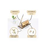 shop Lüks Bronz Cam Masaüstü İsimlik - Gold Kalemli Set - Öğretmen ve Yönetici Ofis Hediyesi