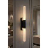 shop Perla Modern Siyah Günışığı Ledli Pilli ve Elektrikli 40 cm Duvar Apliği 1 adet Duvar Aplik
