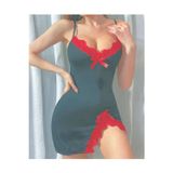 Shop Sheree Fashion Kadın Siyah Kırmızı Yırtmaç Etaylı Fantazi Mikro Elbise