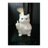 shop Şirin ve Eğlenceli Kedi Figürlü Masaüstü Dekorasyon Heykeli - Beyaz