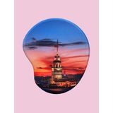 Shop Türkiye Serisi - Kız Kulesi Gün Batımı Baskılı Bilek Destekli Mouse Pad