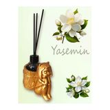 Shop Yasemin Esanslı Oda Kokusu-Çubuklu Cam Şişe 50Ml -Kedi Kız Figürlü Biblo Tasarım