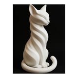 shop Zarif Spiral Tasarım Kedi Heykeli - Dekoratif Kedi Figürü