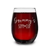 shop4ever® Grammy's Sippy Cup Oymalı Sapsız Şarap Kadehi Anneler Günü Hediyesi, Büyükanne için Hamilelik Duyurusu, Yeni Büyükanne için Büyükanne
