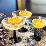 shop&cheers 6'lı Set Suda Yüzebilen Doğal Balmumu, Çevre Dostu Temiz Yanan Mumlar, Hediyelik Aksesuar Mumlar, Dekoratif Mumlar (6'lı Set, Suda Yüzebilen Balmumu)