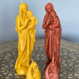 shop&cheers Meryem Ana Desenli Doğal Balmumları, Çevre Dostu Doğal Mumlar, Ev için Dekoratif Balmumları, Hediyelik Dekoratif Mumlar (4'lü Set, Meryem Ana)