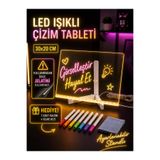 shopExxtra LED Işıklı Çizim Tableti 30x20 cm – Ayarlanabilir Standlı Akrilik Yazı ve Not Panosu, USB Güçlü, Çocuk ve Yetişkin İçin