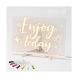 Shopexxtra LED Işıklı Şeffaf Çizim Tableti ve Yazı Tahtası - 30X20 Cm, Ayarlanabilir Standlı Akrilik Not Panosu, USB Güçlü Eğitici Çocuk Boyama Seti, 7 Renkli Kalem ve Temizleme Bezi Hediyeli - 41 Delft Blue