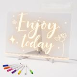 Shopexxtra LED Işıklı Şeffaf Çizim Tableti ve Yazı Tahtası - 30x20 cm, Ayarlanabilir Standlı Akrilik Not Panosu, USB Güçlü Eğitici Çocuk Boyama Seti, 7 Renkli Kalem ve Temizleme Bezi Hediyeli
