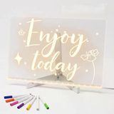 Shopexxtra Led Işıklı Şeffaf Çizim Tableti Ve Yazı Tahtası - 30X20 Cm, Ayarlanabilir Standlı Akrilik Not Panosu, Usb Güçlü Eğitici Çocuk