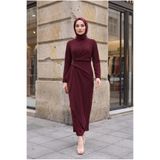ShopFast Bisiklet Yaka, Eteği Asimetrik Kesim Uzun Abiye