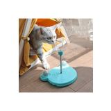 ShopFast Eğlenceli Kedi Köpek Ödül Maması Dağıtıcı Oyuncak Kedi Nanesi Topu Catnipli Yaylı (Mavi)