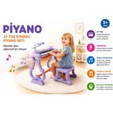 Shopfocus 37 Tuş Piyano Seti 8 Farklı Demo Şarkı Enstrüman Ritim Pil Ile Çalışır Piller Kutuyu Dahil Değildir - Pembe